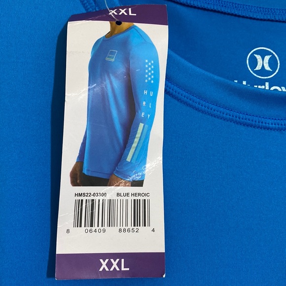HURLEY Men’s Long Sleeve Shirt Moisture Wicking UPF 50 Protection Size XXL - Picture 6 of 6